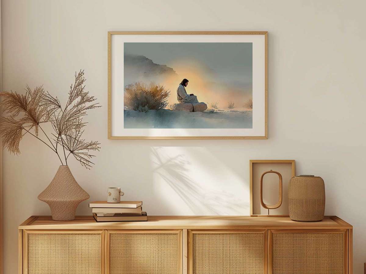 Christian shown in a expressive composition showcasing symbolic imagery and devotional detail