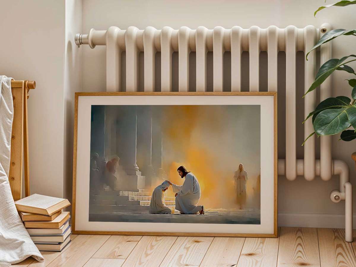 Decorative illustration of Christian presented through faith-inspired symbolism and gentle atmosphere