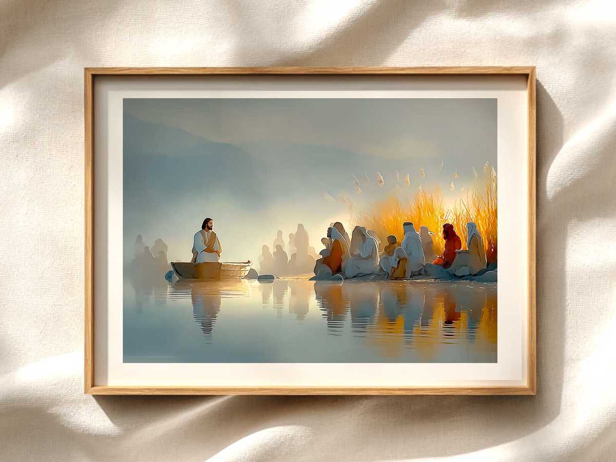 Seed Parable Wall Art for Spiritual Growth Christian wall art displayed as a peaceful framed print