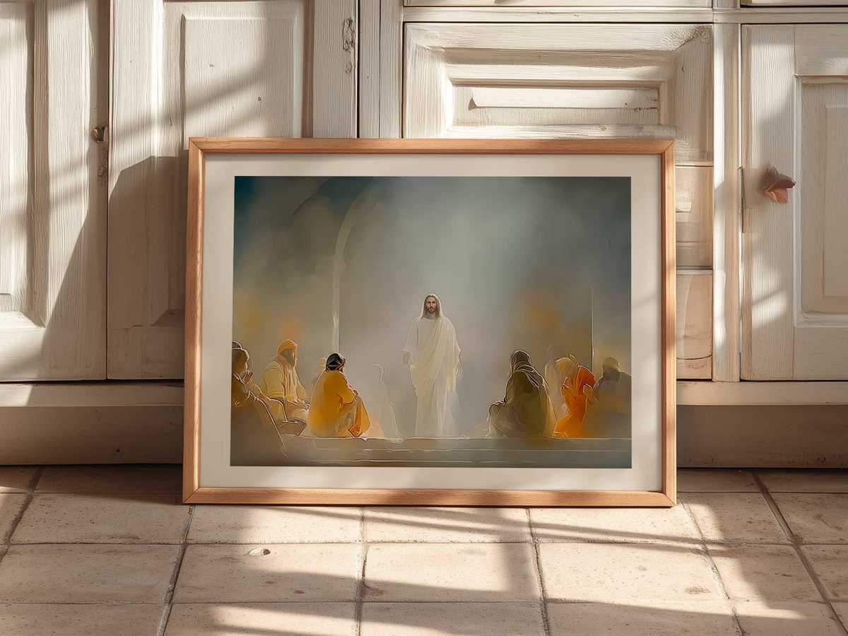First light at dawn as the Resurrected Christ appears, symbolizing renewed hope and spiritual awakening