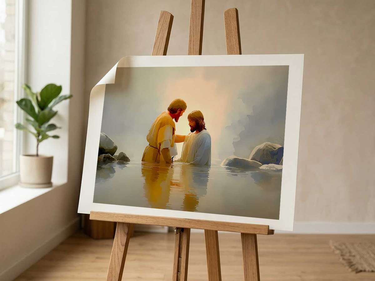 Jesus Art artwork combining devotional symbolism and softly illuminated detail inspired by curating a cohesive christian wall collection for home in a inspiring composition
